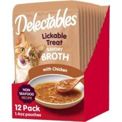 Hartz Delectables Savory Broths Senior 10+ Chicken & Tuna Grain-Free Lickable Cat Treats, 1.4-oz Pouch, Pack Of 12 + 2 Items -Trixie || Catit || Nature's Miracle Shop 941086 PT1. AC SS1800 V1692640935