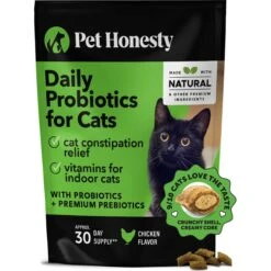 PetHonesty Probiotics Gut + Immune Health Chews Supplement For Cats, 3.7-oz Bag