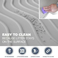 PetFusion ToughGrip Gray Cat Litter Mat -Trixie || Catit || Nature's Miracle Shop 94247 PT1. AC SS1800 V1501003252