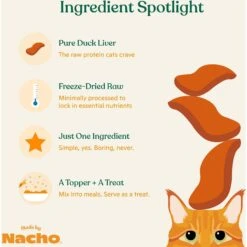 Made By Nacho Duck Liver Freeze-Dried Cat Treats, 2.8-oz Bag -Trixie || Catit || Nature's Miracle Shop 945438 PT3. AC SS1800 V1699025489