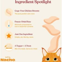 Made By Nacho Chicken Breast Freeze-Dried Cat Treats, 3.5-oz Bag -Trixie || Catit || Nature's Miracle Shop 945454 PT3. AC SS1800 V1699025488