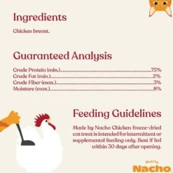 Made By Nacho Chicken Breast Freeze-Dried Cat Treats, 3.5-oz Bag -Trixie || Catit || Nature's Miracle Shop 945454 PT5. AC SS1800 V1699026406