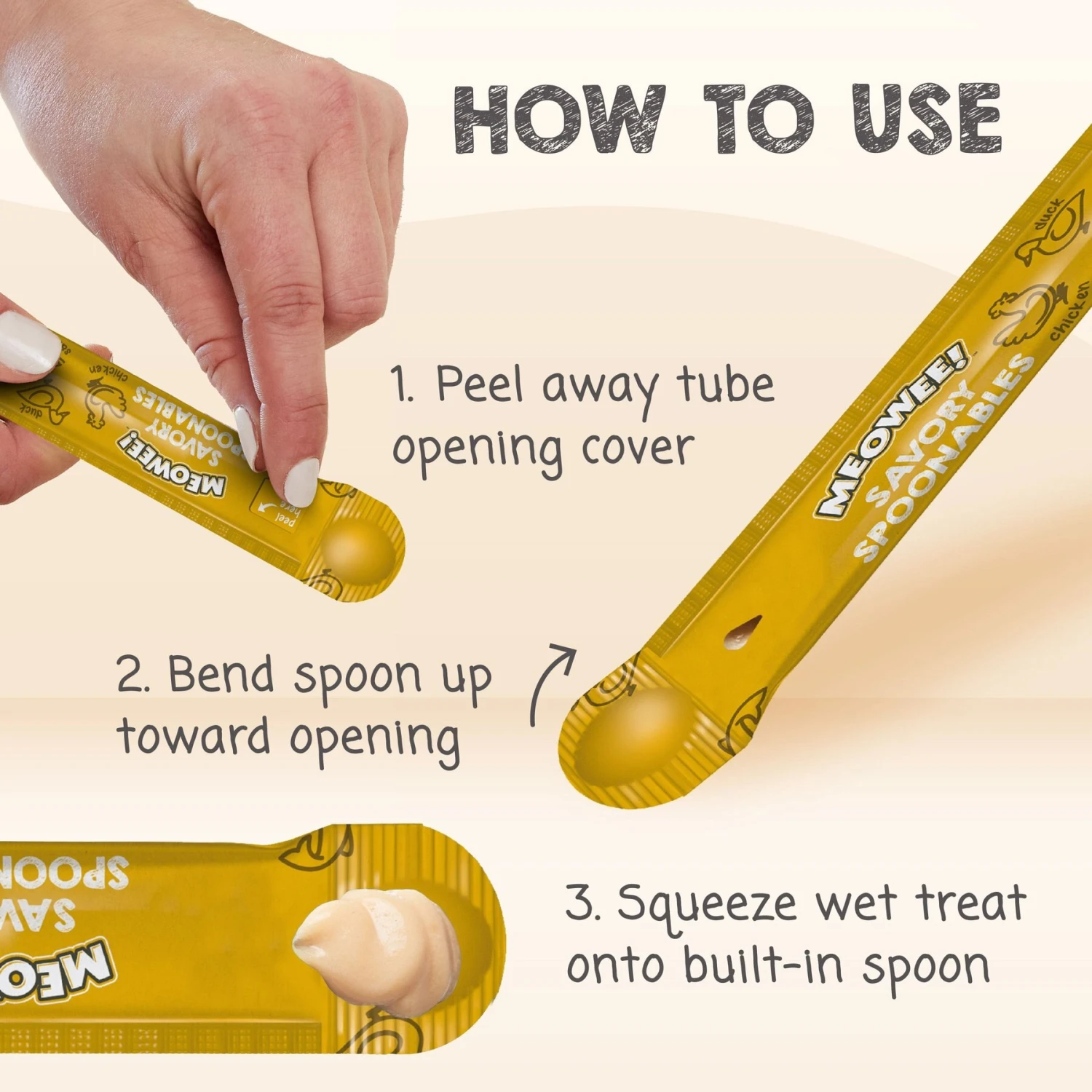 Meowee! Savory Spoonables Chicken, Salmon & Duck Lickable Cat Treat 6 Meowee! Savory Spoonables Chicken, Salmon & Duck Lickable Cat Treat - Image 4