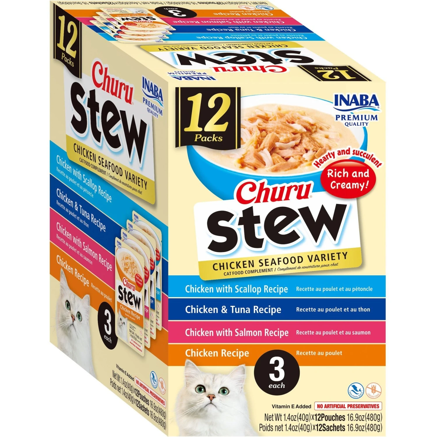 Inaba Chicken Seafood Variety Pack Lickable Cat Treat, 1.4-oz Tube, 12 Count 4 Inaba Chicken Seafood Variety Pack Lickable Cat Treat, 1.4-oz Tube, 12 Count - Image 2