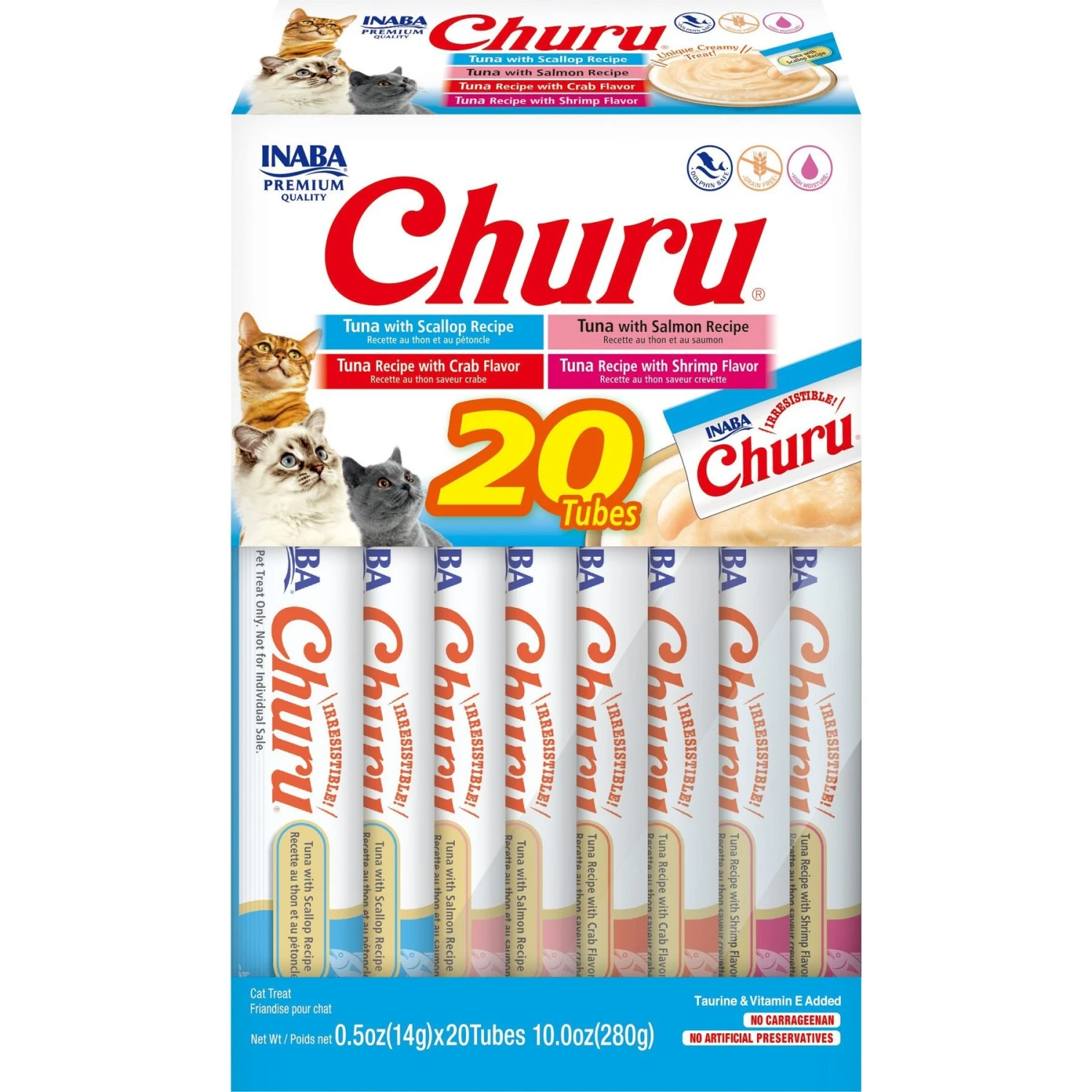 Inaba Churu Tuna & Seafood Variety Creamy Puree Grain-Free Lickable Cat Treats & Inaba Churu Chicken Variety Creamy Puree Grain-Free Lickable Cat Treats 4 Inaba Churu Tuna & Seafood Variety Creamy Puree Grain-Free Lickable Cat Treats & Inaba Churu Chicken Variety Creamy Puree Grain-Free Lickable Cat Treats - Image 2