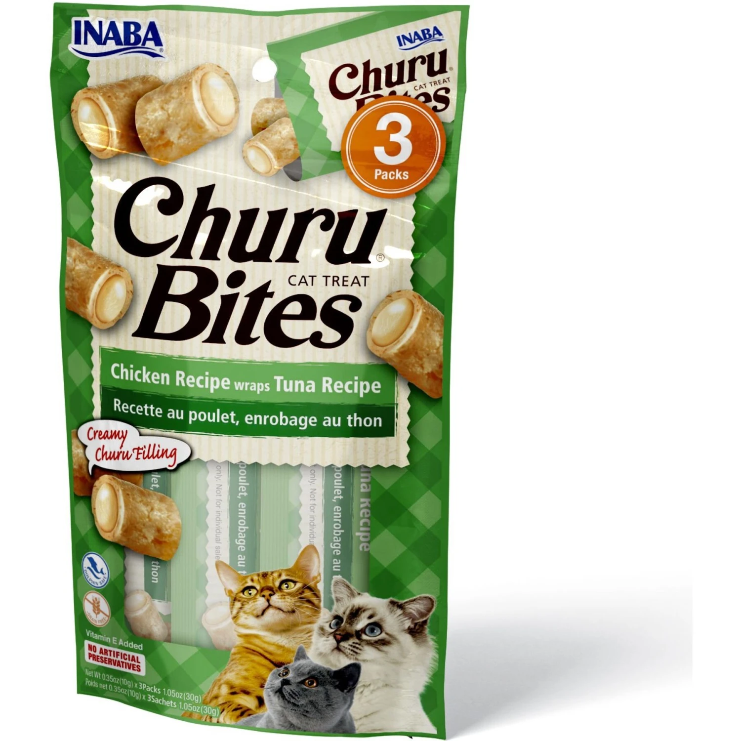 Inaba Churu Bites Chicken Recipe Wraps Tuna Recipe Grain-Free Cat Treats, 0.35-oz, Pack Of 3 + 2 Items 4 Inaba Churu Bites Chicken Recipe Wraps Tuna Recipe Grain-Free Cat Treats, 0.35-oz, Pack Of 3 + 2 Items - Image 2