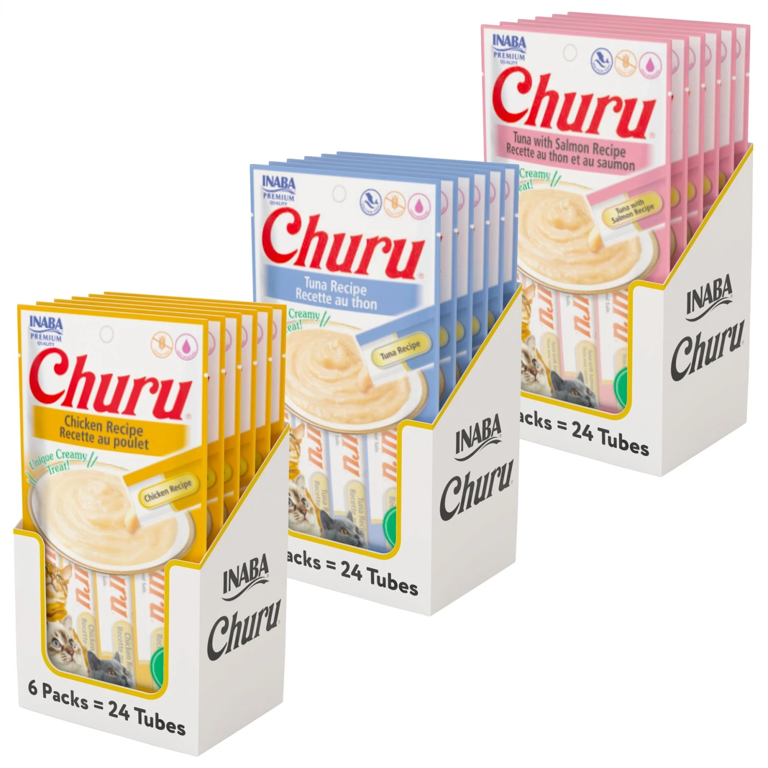 Inaba Churu Grain-Free Chicken Puree Lickable Cat Treat + 2 Items 3 Inaba Churu Grain-Free Chicken Puree Lickable Cat Treat + 2 Items