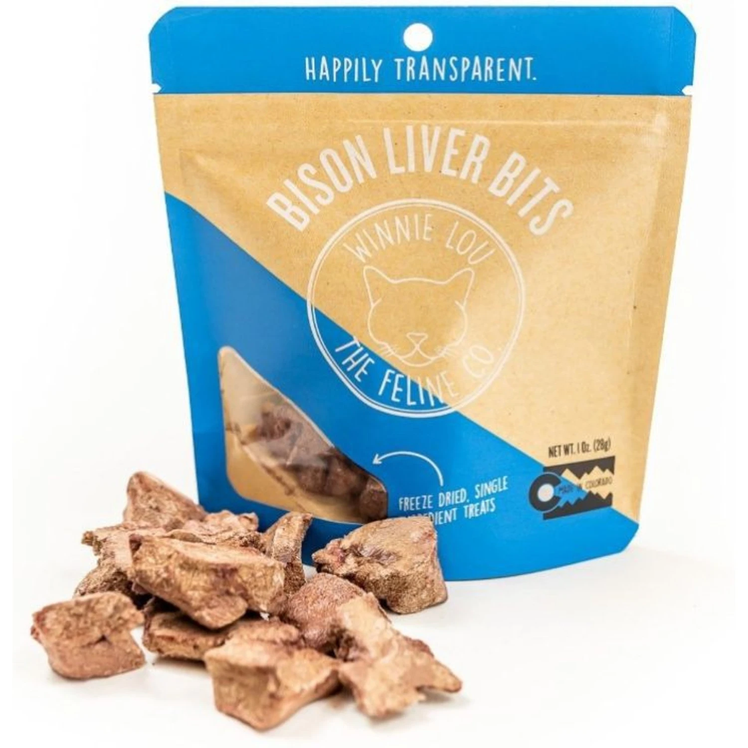 Winnie Lou Bison Liver Bits Freeze-Dried Cat Treats, 1-oz Bag 3 Winnie Lou Bison Liver Bits Freeze-Dried Cat Treats, 1-oz Bag